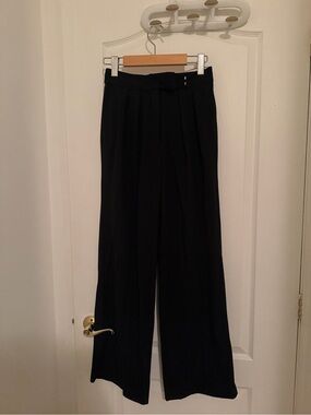 Black Wide-Leg Dress Pants